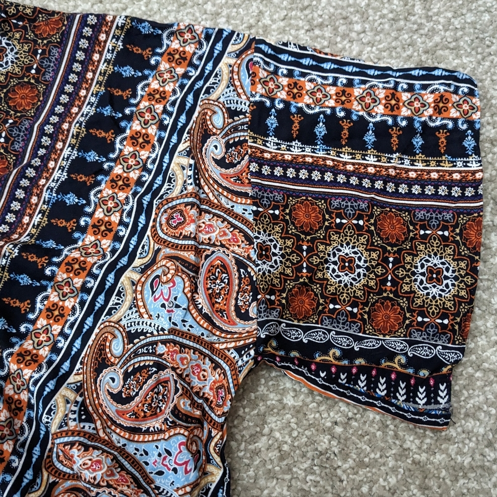 Boho tassel romper v neck short sleeve - Picture 9 of 13